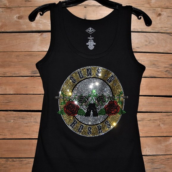Guns N Roses   Rhinestone  bling sleeveless tank top  XS,S,M,L,XL,XXL,… - Picture 3 of 9